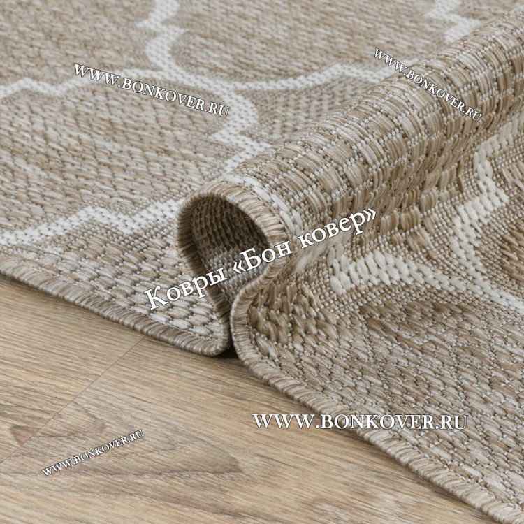 Безворсовый ковер дизайн 141 бежевый