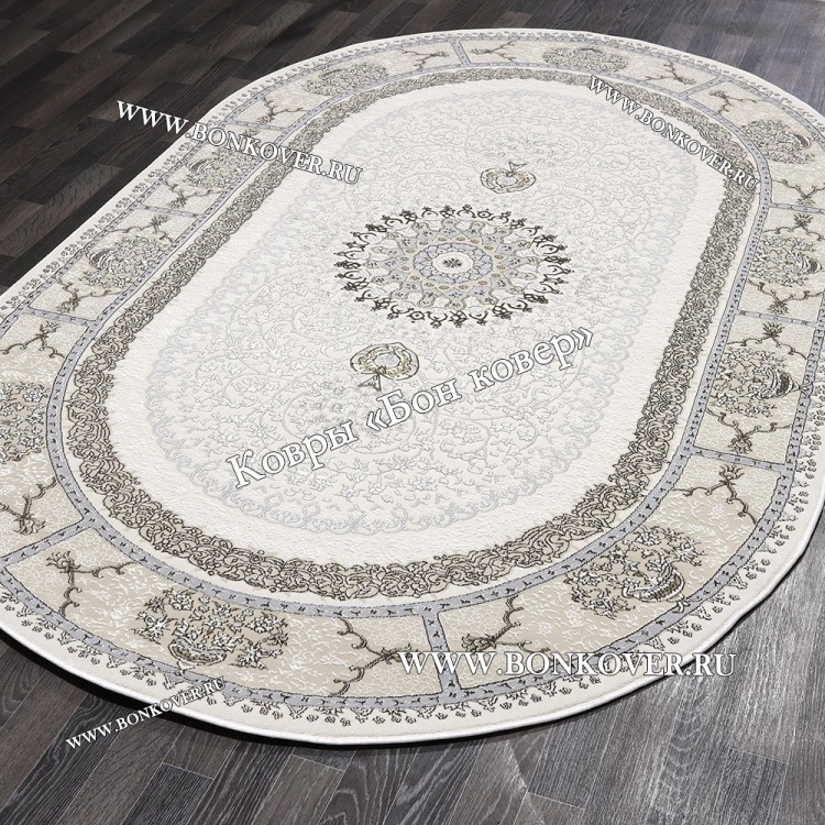 Турецкий Ковер Для гостиной New 2 дизайн 85 Бежевый Овал