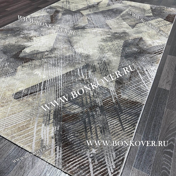 Ковер Турция Для Гостиной 36 Серый с Бежевым
