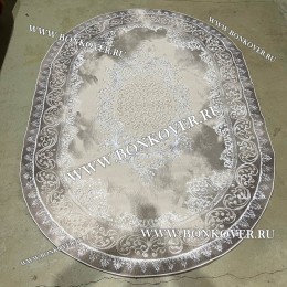 Современный Турецкий Ковер Дизайн 183 Бежево-Коричневый Овал