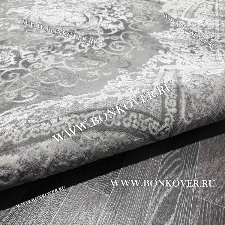 Современный Турецкий Ковер Дизайн 188 Серый с Белым