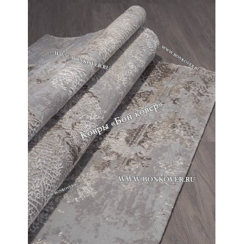 Абстрактный ковер дизайн 79 коричневый с серым