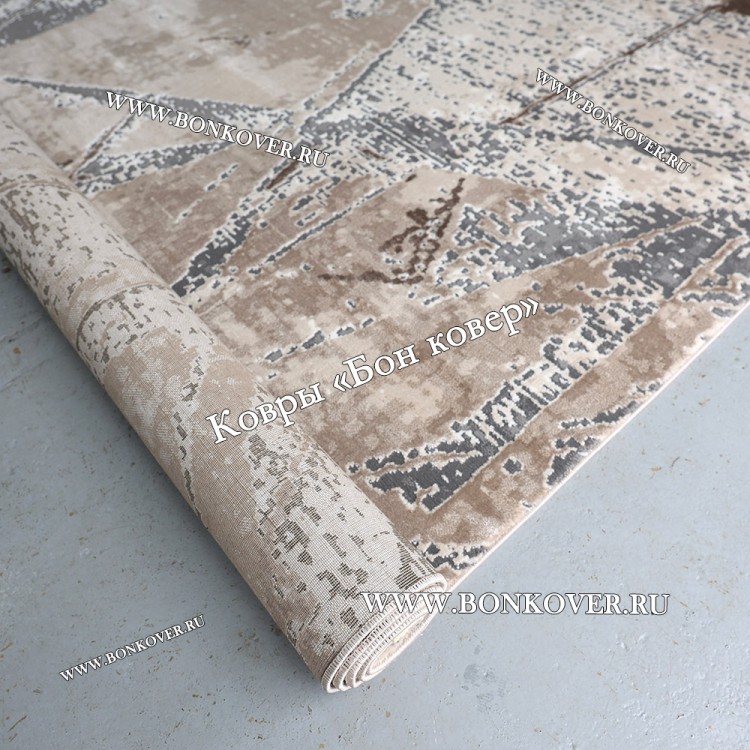 Турецкий Ковер Для Гостиной Дизайн 48 Серый с Коричневым