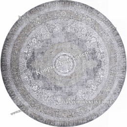 Классический ковер дизайн 93 Серый с коричневым круг